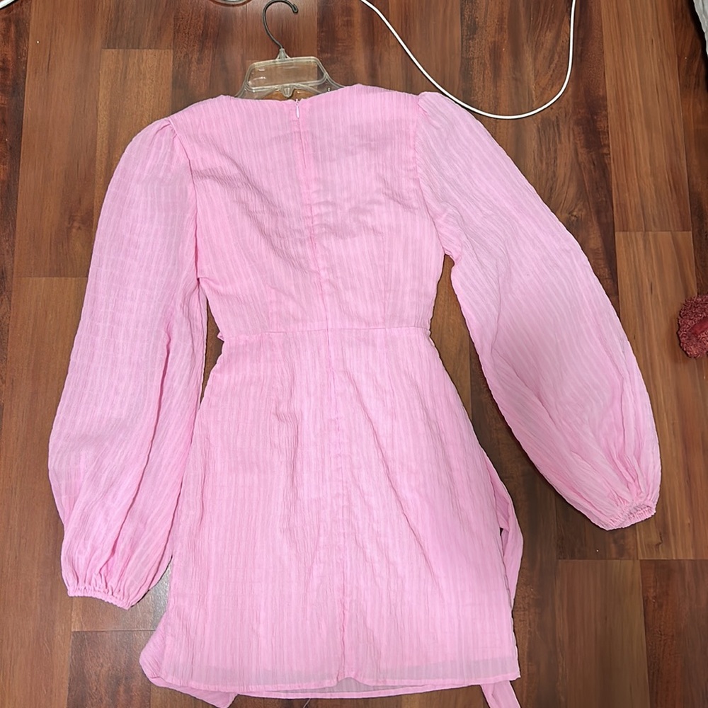 Long Sleeve Pink Mini Dress - Picture 5 of 7